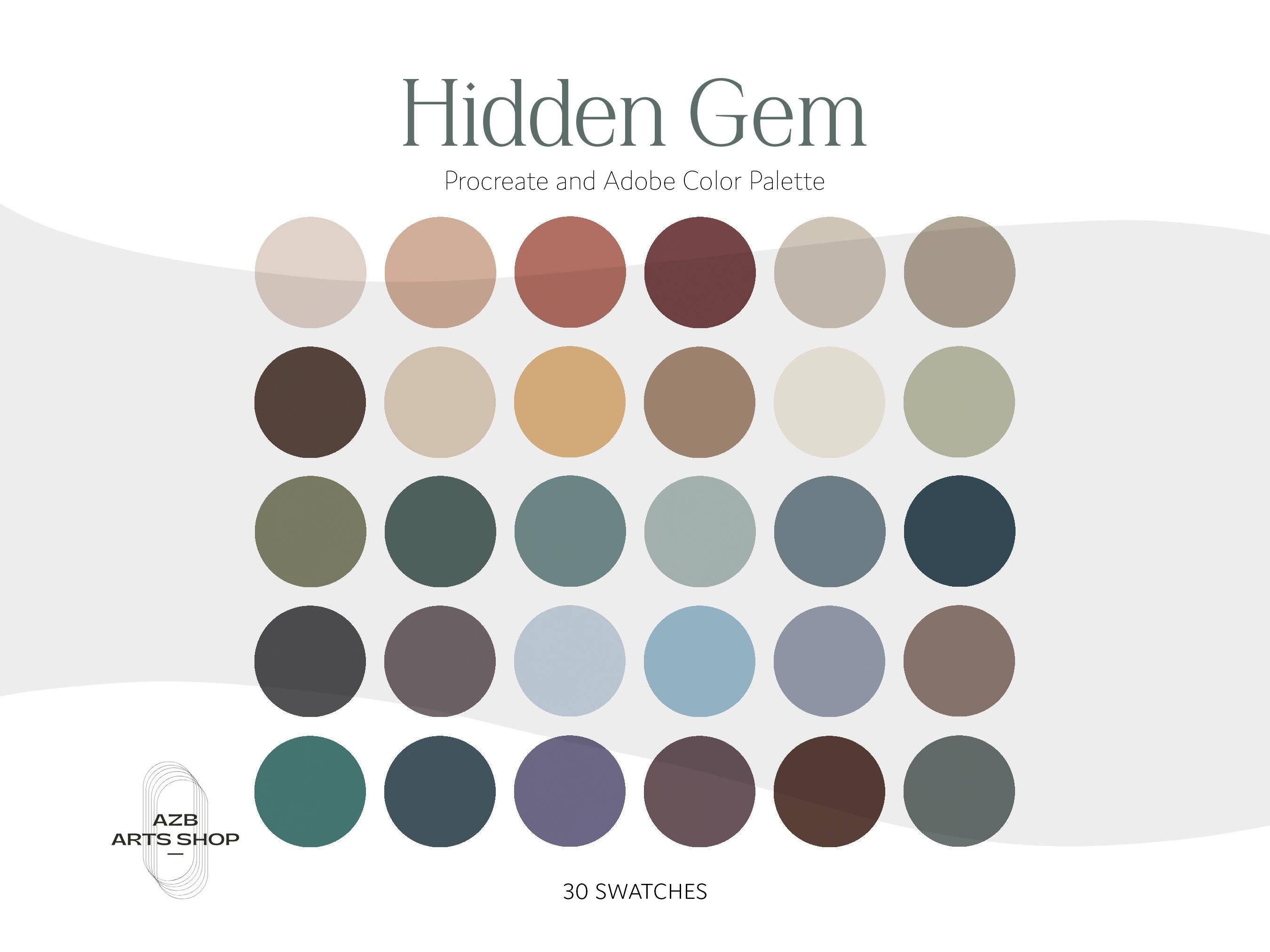 Elegant Muted Procreate + Adobe Color Palette Bundle, Swatches, Color ...