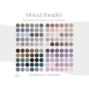 Muted Soft Earthy Cozy Mini Palette Sampler – 4 Digital Color Palettes for Procreate + Adobe | Test Before You Buy | ASE Files | Hex Codes