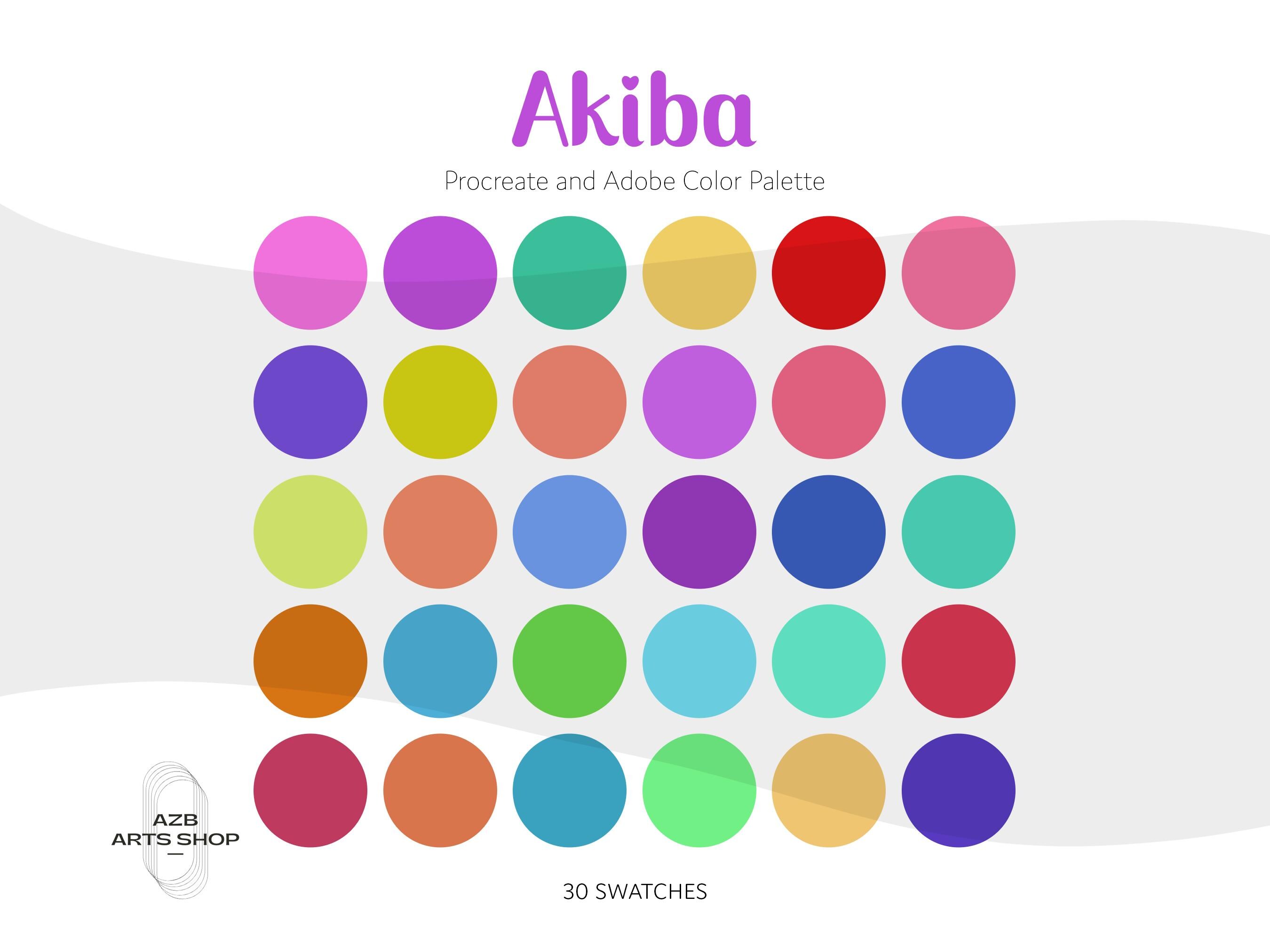 Anime Kawaii Manga Cyber Aesthetic Color Palettes for Procreate + Adobe ...