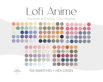 Lofi Anime Manga Cozy Procreate & Adobe Color Palette Bundle | Procreate Swatches + Adobe .ase Files + Hex Codes | iPad Art Digital Download