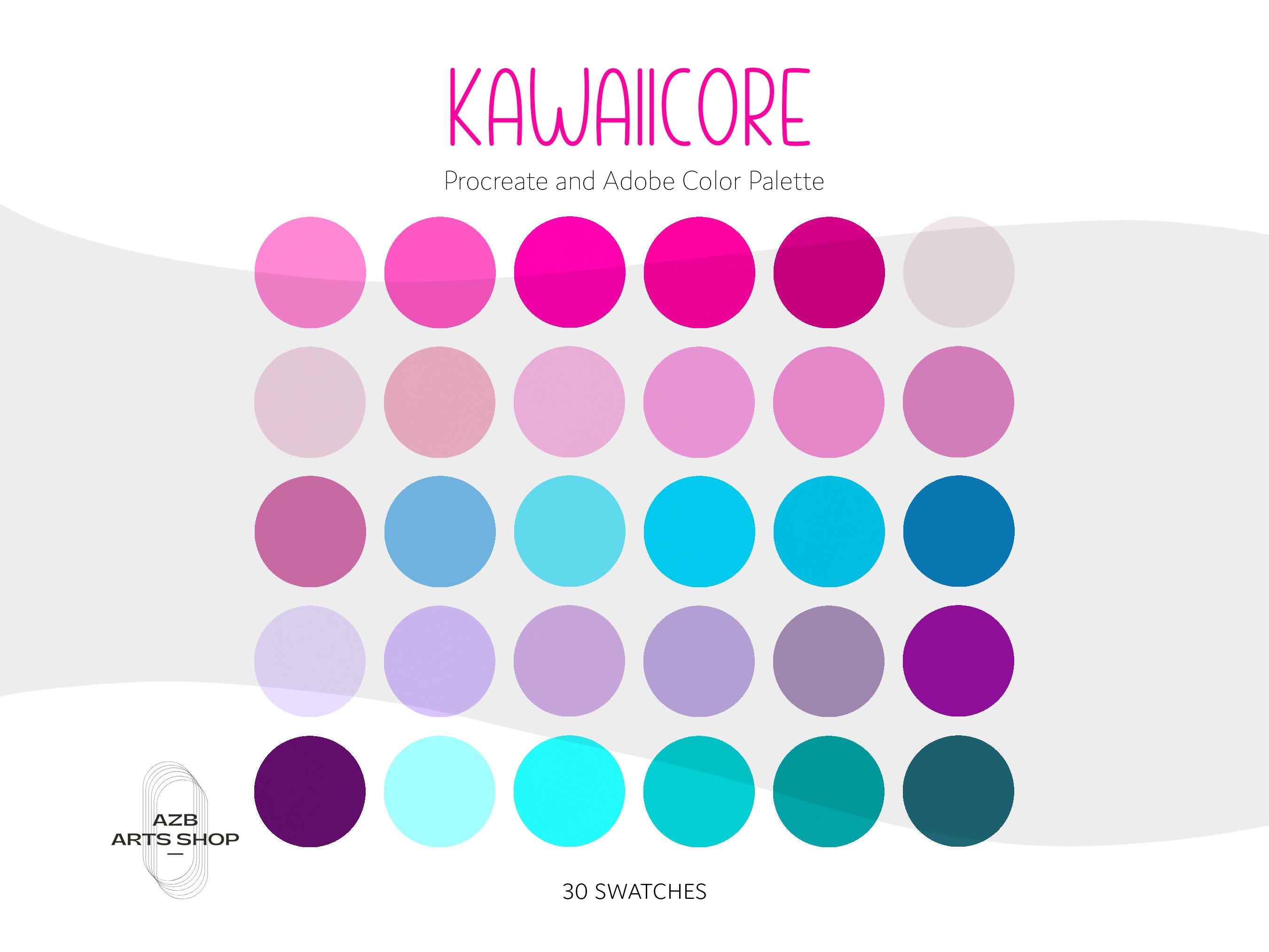Kawaii Kawaiicore Pastel Mini Palette Sampler – 4 Digital Color ...