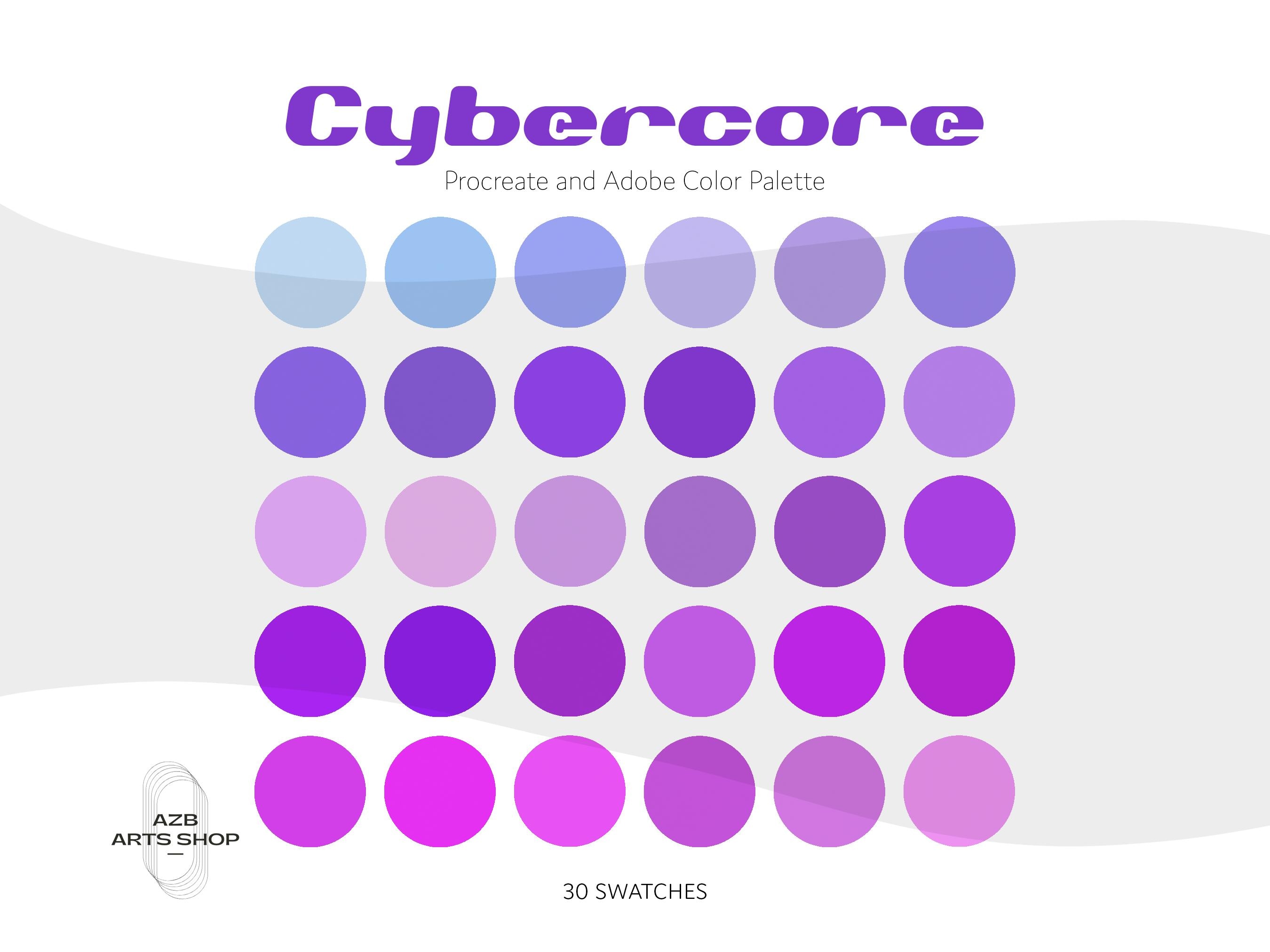 Cyber Cyberpunk Y2K Scifi Aesthetic Color Palettes for Procreate ...