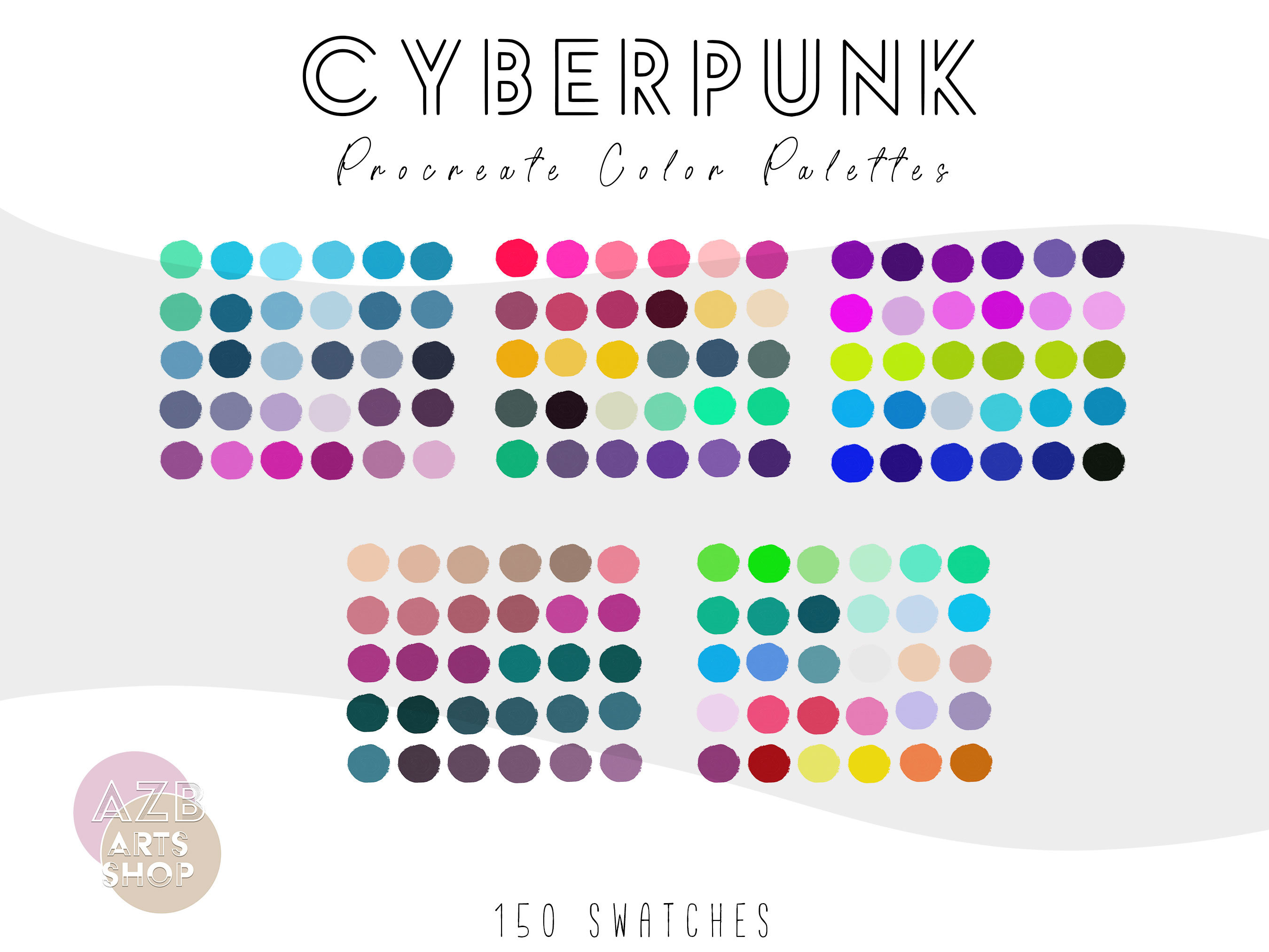 Cyberpunk Procreate Color Palette Bundle Color Palette for - Etsy Canada