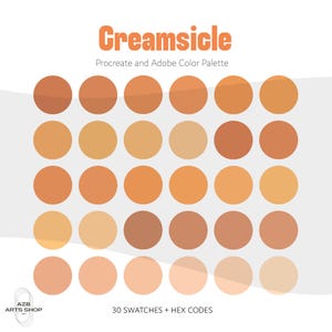 Creamsicle Orange Procreate & Adobe Color Palette | Procreate Swatches, Adobe .ase Files + Hex Codes | Hex Codes Spreadsheet | Brand Colors