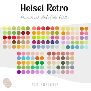 Heisei Retro Procreate & Photoshop Color Palette Bundle | Procreate Swatches + Adobe .ase Files | iPad Art | iPad Procreate Digital Download