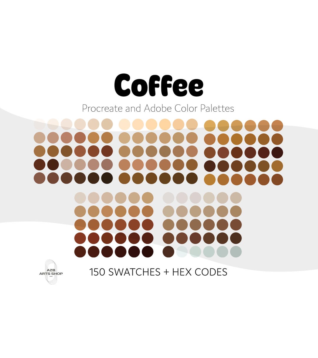 Coffee Latte Neutral Procreate & Adobe Color Palette Bundle | Procreate ...