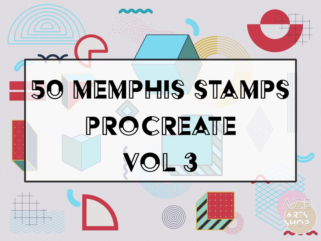 Memphis Procreate Stamps 50 Procreate Stamps Procreate Stamps Memphis Stamps Retro Procreate