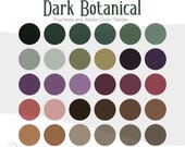 Dark Botanical Moody Fall Procreate & Adobe Color Palette | Procreate Swatches, Adobe .ase Files + Hex Codes Spreadsheet | Brand Colors