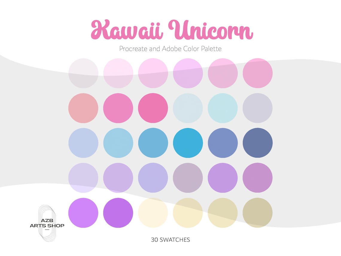 Kawaii Kawaiicore Pastel Mini Palette Sampler – 4 Digital Color ...