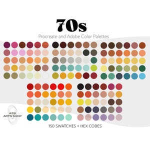 70s Groovy Procreate & Adobe Color Palette Bundle | Procreate Swatches + Adobe .ase Files + Hex Codes | iPad Procreate | Digital Download