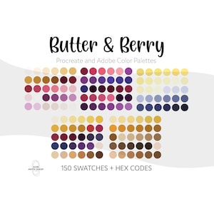 Butter Yellow Berry Tones Pink Procreate & Adobe Color Palette Bundle | Swatches + Adobe .ase Files + Hex Codes | iPad Art Digital Download