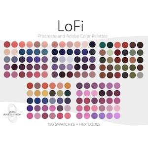Paquete LoFi Chill Procreate y paleta de colores de Adobe / Muestras de Procreate + Archivos Adobe .ase + Códigos hexadecimales / iPad Procreate / Descarga digital