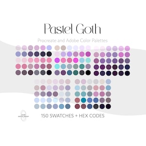 Pastel Goth Kawaii Aesthetic Procreate & Adobe Color Palette Bundle | Swatches + Adobe .ase Files + Hex Codes | iPad Art Digital Download