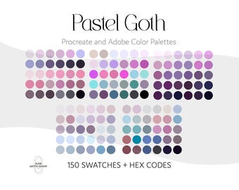 Pastel Goth Kawaii Aesthetic Procreate & Adobe Color Palette Bundle | Swatches + Adobe .ase Files + Hex Codes | iPad Art Digital Download