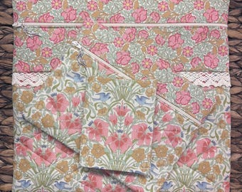 Songbird Garden (Tilda) Project Bag>Quilted>Songbird  Zipper Pull>Full Fabric >Cross Stitch>Patchwork>Autumn>Fall>Summer