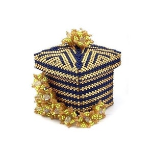 Basket of Flowers 3D seed bead trinket box PDF Tutorial