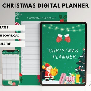 Weihnachtsplaner Sofort Download, Urlaubsplaner, Geschenkplaner, Weihnachtsfeierorganisator, Urlaubschecklisten