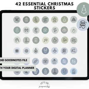 Christmas Digital Planner Stickers, 42 Winter Sticker Icons, Christmas Planner Stickers, Digital Stickers For GoodNotes, Holiday Stickers