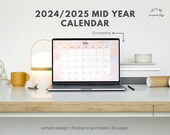 Mid Year Calendar 2024-2025, Minimalist Notability Mid Year Planner, Printable Calendar, July-June GoodNotes Calendar