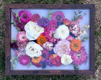 Custom Keepsake Shadow Box | Dried Flower Arrangement | Wedding or Memorial Gift