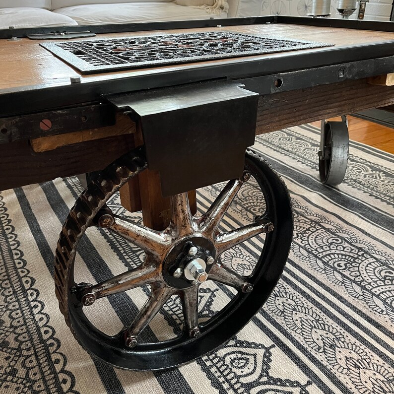 Industrial Factory Cart Coffee Table Dolly New Made W/ Etsy