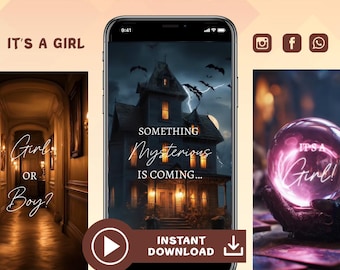 It's a Girl Gender Reveal Video: Halloween Announcement (Digital Download)