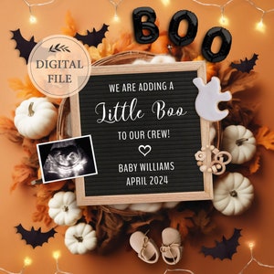 Halloween Baby Announcement: Little Boo Social Media Reveal (Digital)