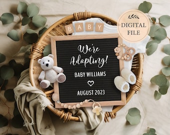 Editable Adoption Announcement: Social Media Template (Digital Download)