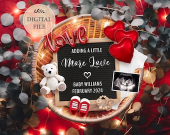 Valentine's Pregnancy Announcement: Editable Social Media Template (Digital Download)
