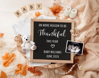 Thanksgiving pregnancy announcement digital, Baby announcement thanksgiving, June 2024