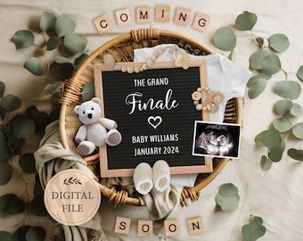 Last Baby Pregnancy Announcement: Grand Finale Social Media Template (Digital Download)