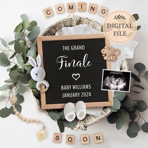 Letzte Baby-Schwangerschaftsankündigung digital, bearbeitbar Grand-Finale-Baby-Ankündigung mit Ultraschallbild, digitaler Download