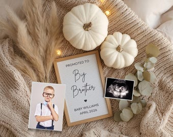 Big Brother Pregnancy Announcement: Fall Pregnancy Reveal, Editable Canva Template (Digital Download)