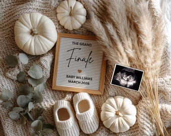 Grand Finale Pregnancy Announcement: Editable Canva Template (Digital Download)