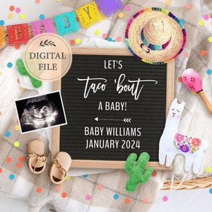 Cinco de Mayo Baby Reveal: Taco &#39;Bout a Baby Announcement (Digital)