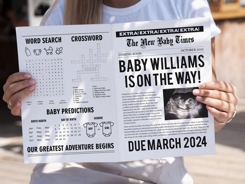 Newspaper pregnancy announcement