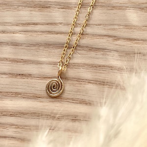 tiny spiral pendant necklace