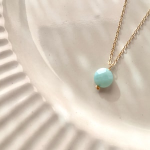 Larimar faceted pendant necklace