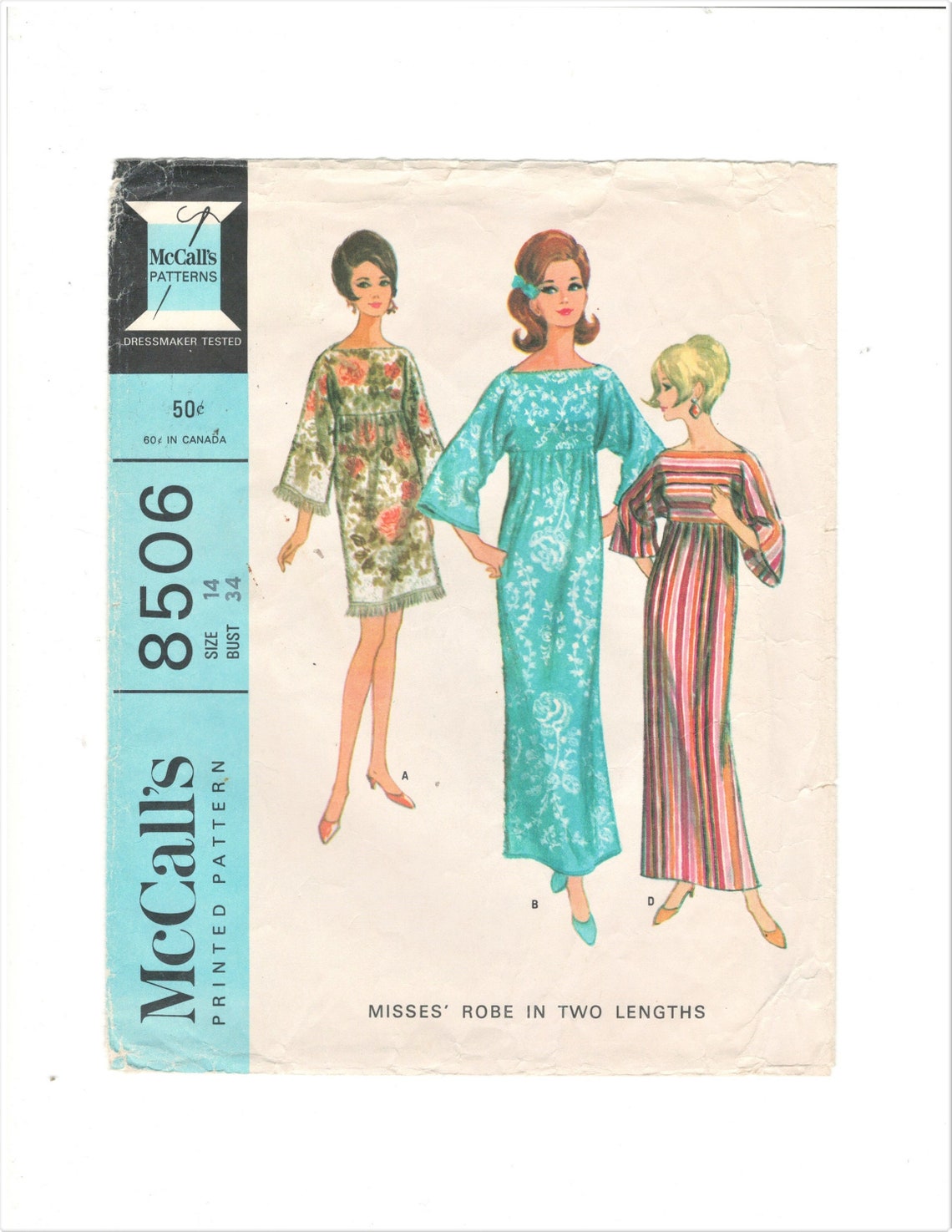 1960's Mail Order Robe Pattern - Bust 34