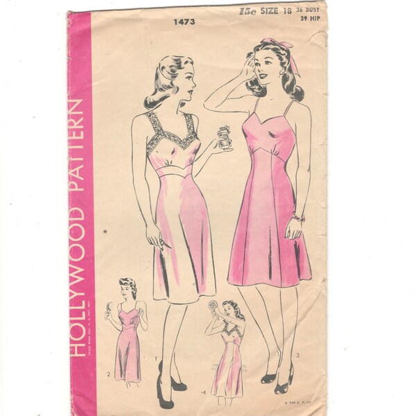 1940's Hollywood Playsuit and Button Front Skirt Pattern - Bust 34