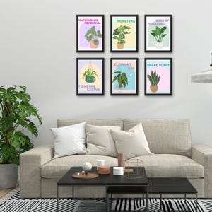 House Plant Lovers druckbare Kunst, Set von 6, Bunt