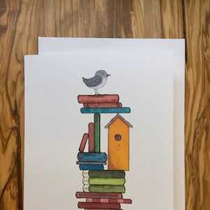 Vogelbuch-Liebhaber, Grußkarten, Kunstkarten, Karten für alle Gelegenheiten, Buchclub, Blaues Vogelhaus-Thema