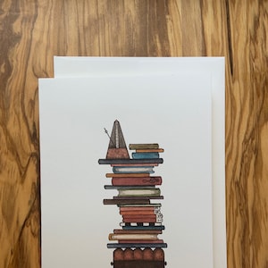 Amante de livros de piano, cartões comemorativos, cartões de arte, cartões para todas as ocasiões, clube do livro, tema de música e metrônomo