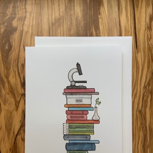Amante de livros científicos, cartões comemorativos, cartões de arte, cartões para todas as ocasiões, clube do livro, tema de biologia e química