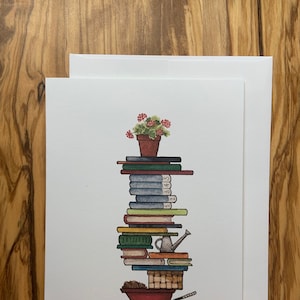 Amante de los libros de jardinería, Tarjetas de felicitación, Tarjetas de arte, Tarjetas para todas las ocasiones, Club de lectura, Flor, Tema de geranio
