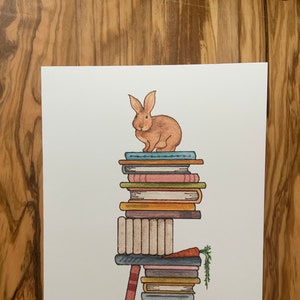 Bunny Book Lover, Tarjetas de felicitación, Tarjetas de arte, Club de lectura, Conejo, Tema de Pascua