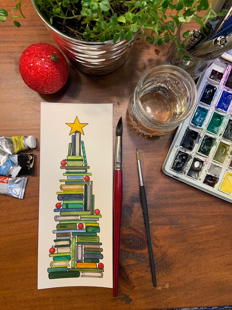 The print on this card is based on this original watercolor painting, not included in this listing.