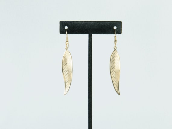 Vintage pair of Modern Gold Leaf Earrings - image 1