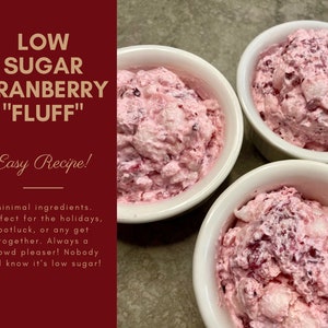 Cranberry-dessert met weinig suiker, Marshmallow, gezond, gemakkelijk, direct downloaden, recept met weinig suiker