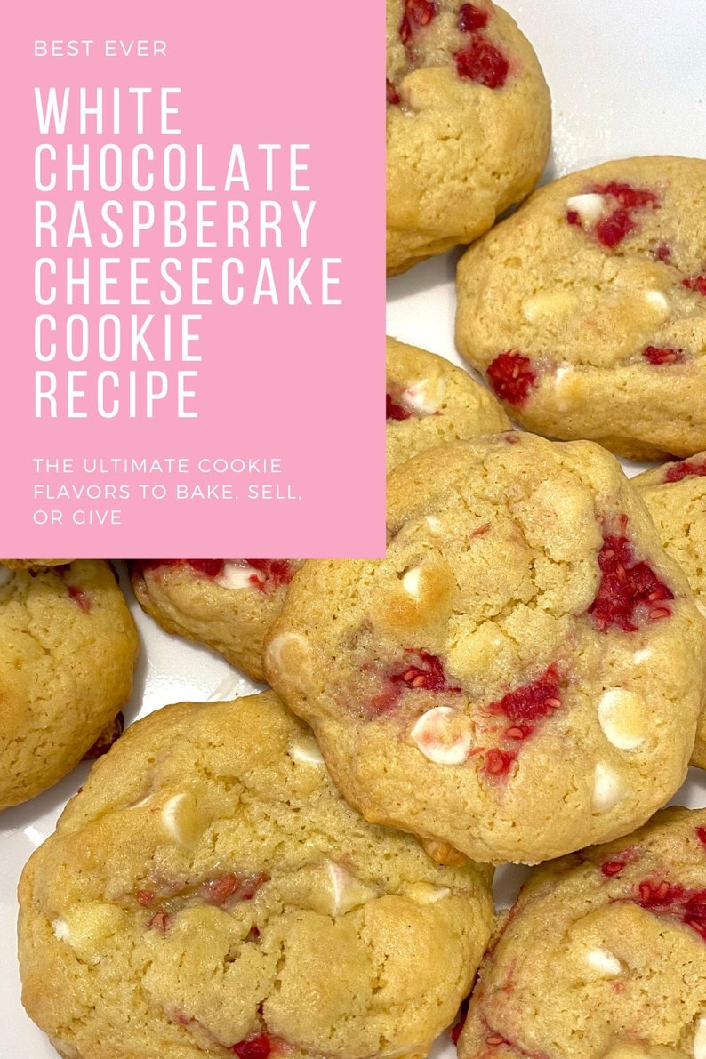 Homemade White Chocolate Raspberry Cheesecake Cookies Recipe! - Great ...